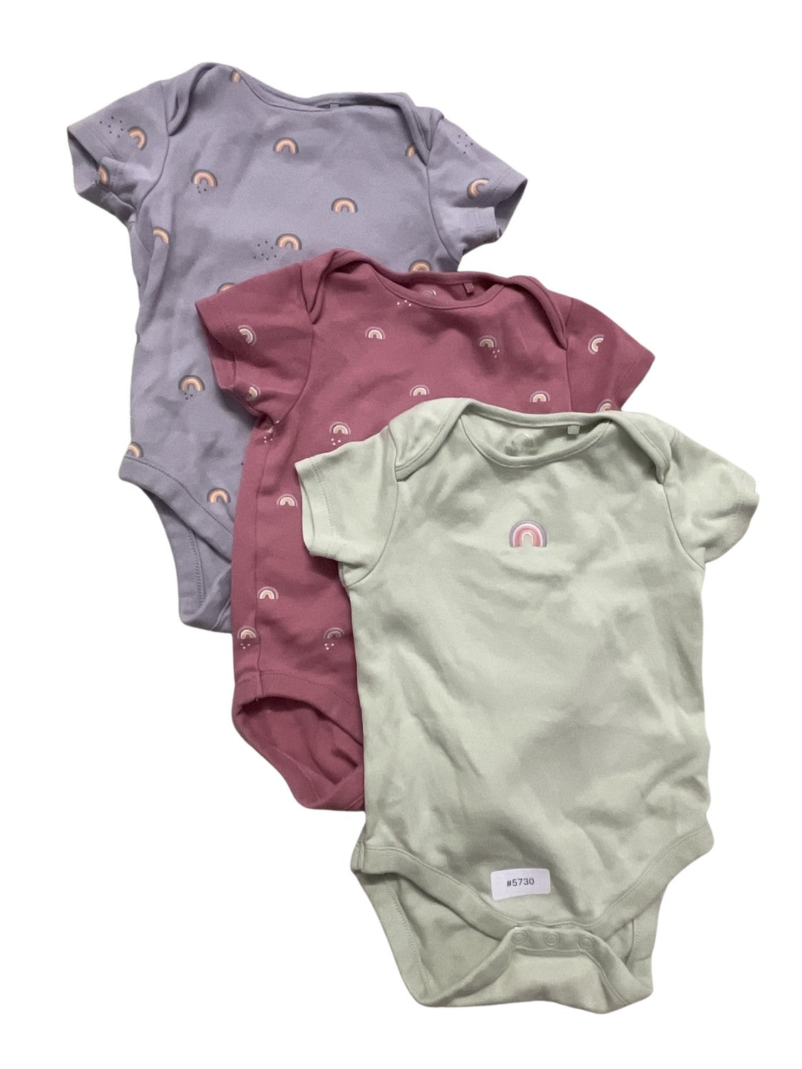 3er Bundle Strampler mit Regenbogen - Gr. 74