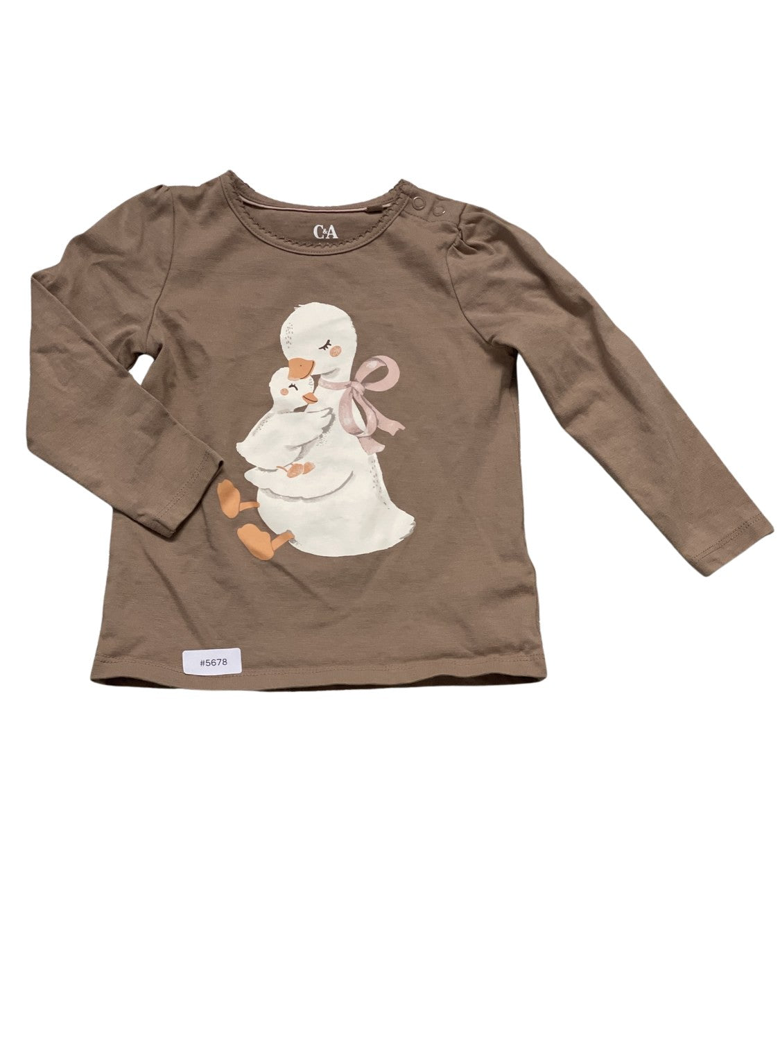 Langarmshirt mit Gänsemotiv - Gr. 86