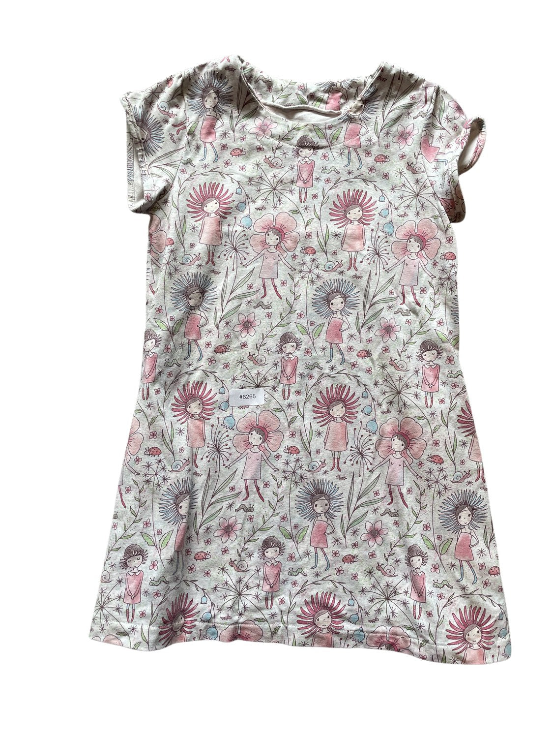 Kurzärmliges Kleid mit Blumenmuster - Gr. 116
