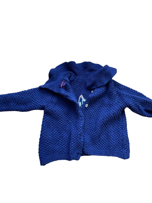 Blauer Pullover mit Hundemotiv - Gr. 68