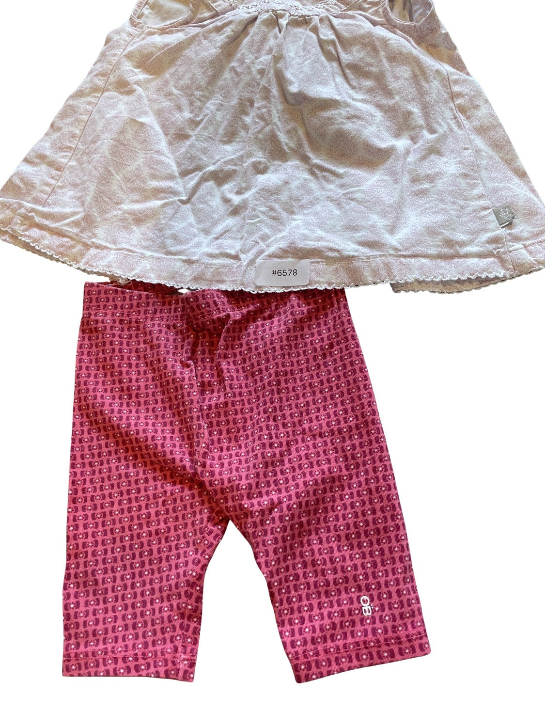 Weisses Top mit pinken Leggings - Gr. 68