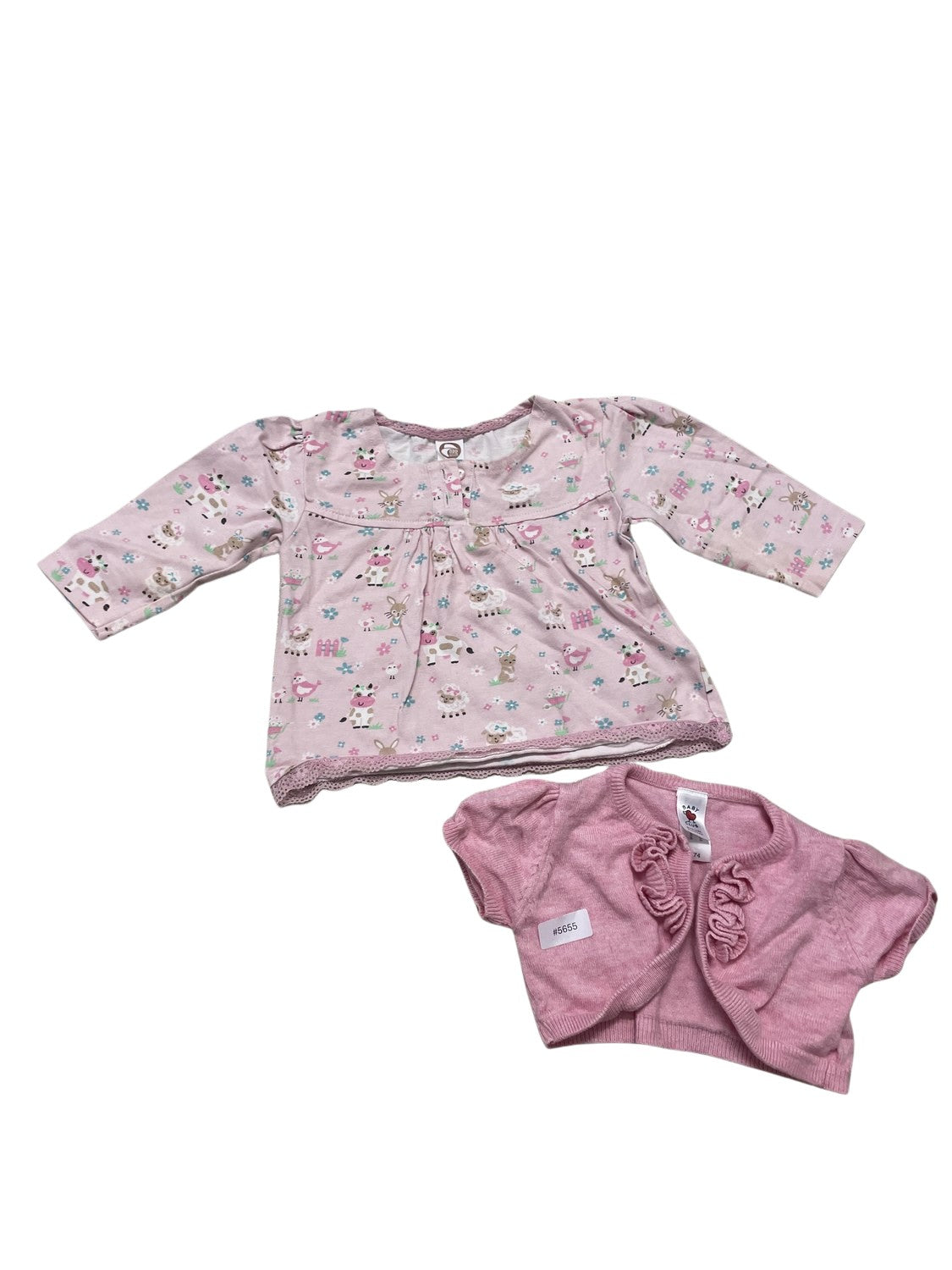 Set Langarmshirt und Strickjacke - Gr. 74