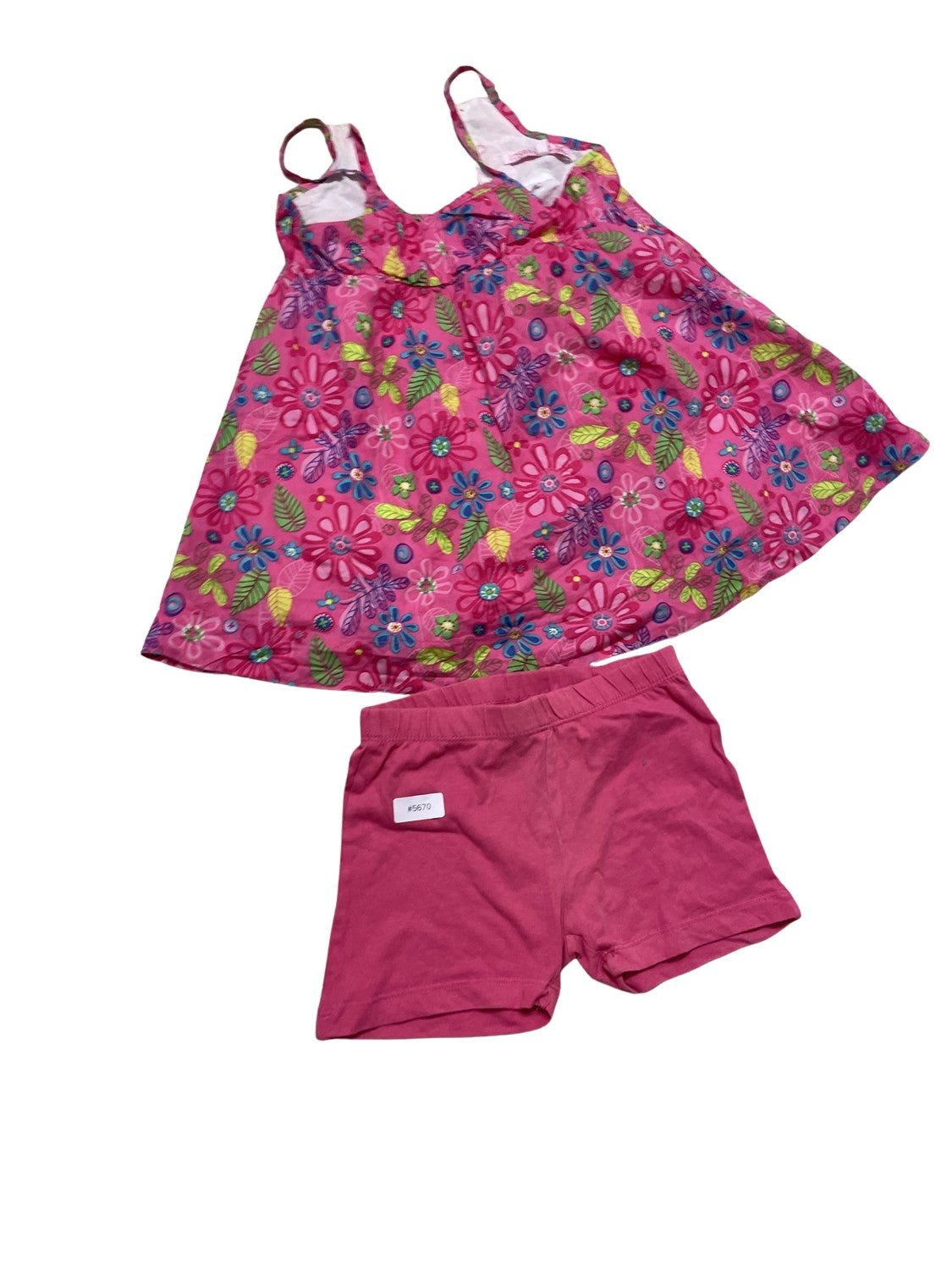 Blumenkleid und Shorts Set - Gr. 80