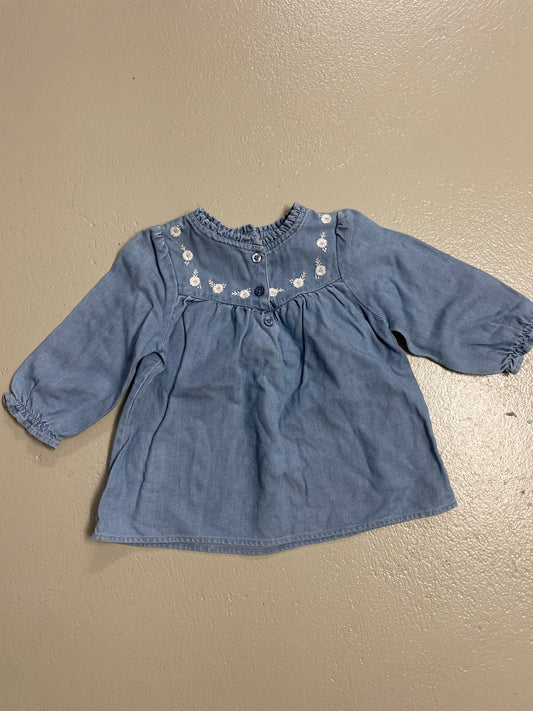 Bluse mit Blumen - Gr. 80