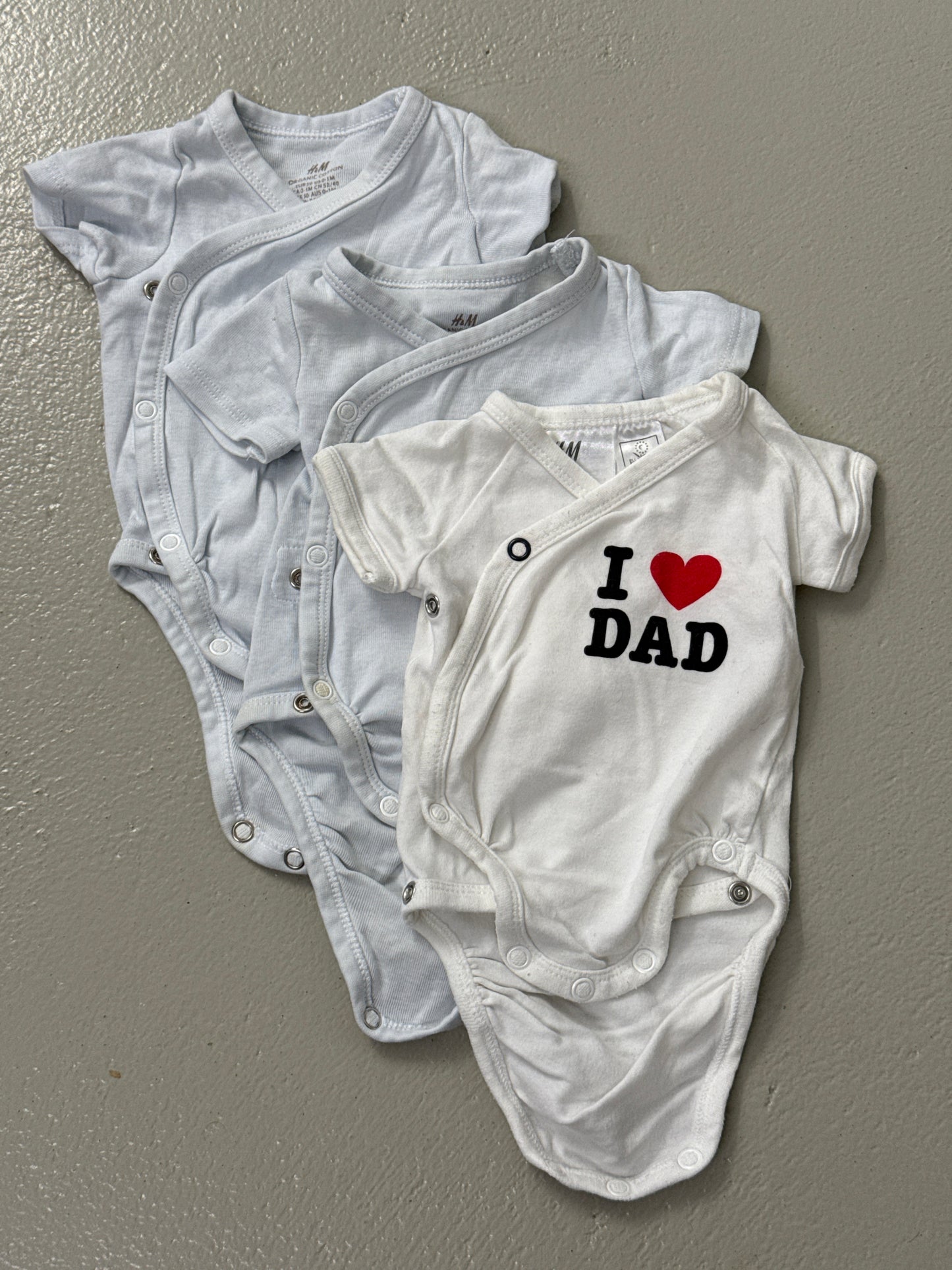 3er Bundle - Body kurz (Wickel) Dad - Gr. 50