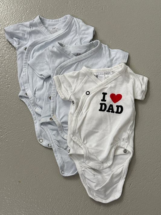3er Bundle - Body kurz (Wickel) Dad - Gr. 50