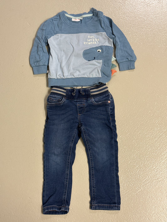 2er Set - Pulli/Jeans - Gr. 92