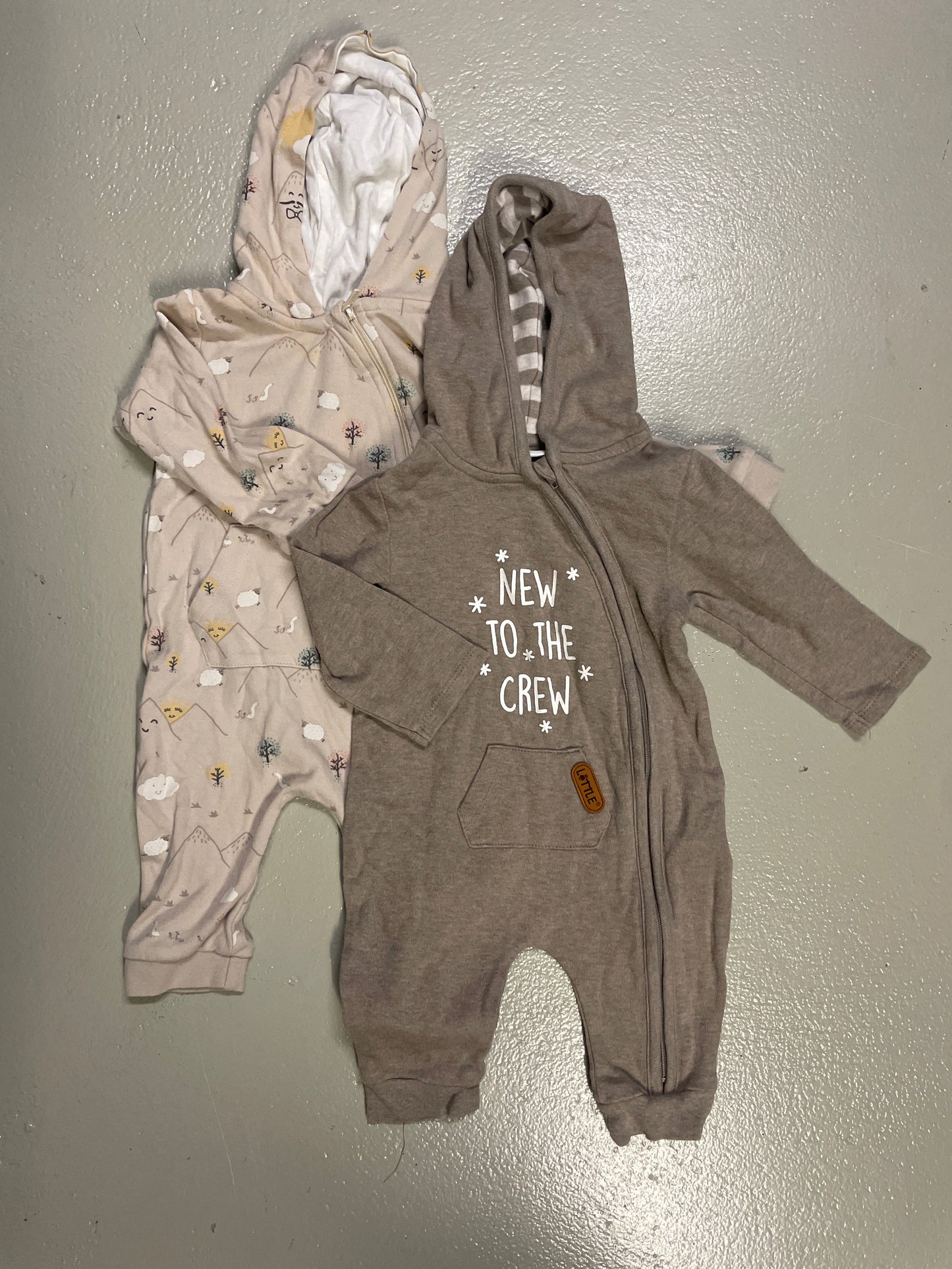 2er Bundle - Strampler mit Kaputze lang - Gr. 68