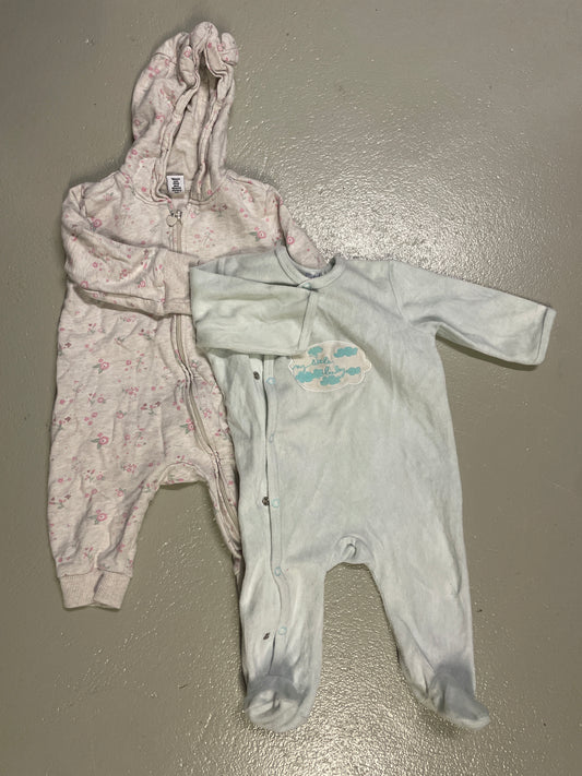 2er Bundle - Strampler lang (Joggingstoff) - Gr. 68