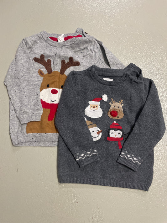 2er Bundle - Weihnachtspullover - Gr. 80