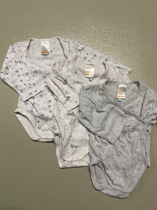3er Bundle - Wickelbody lang - Gr. 50
