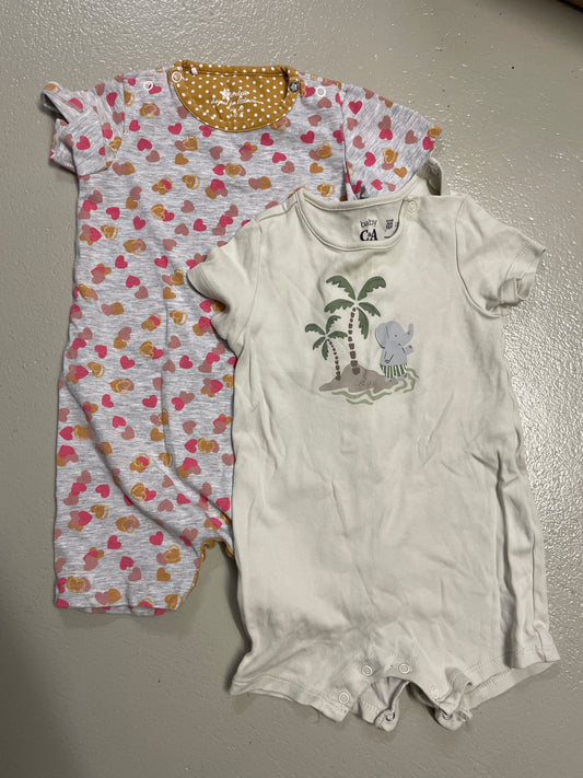 2er Bundle - Strampler kurz - Gr. 80