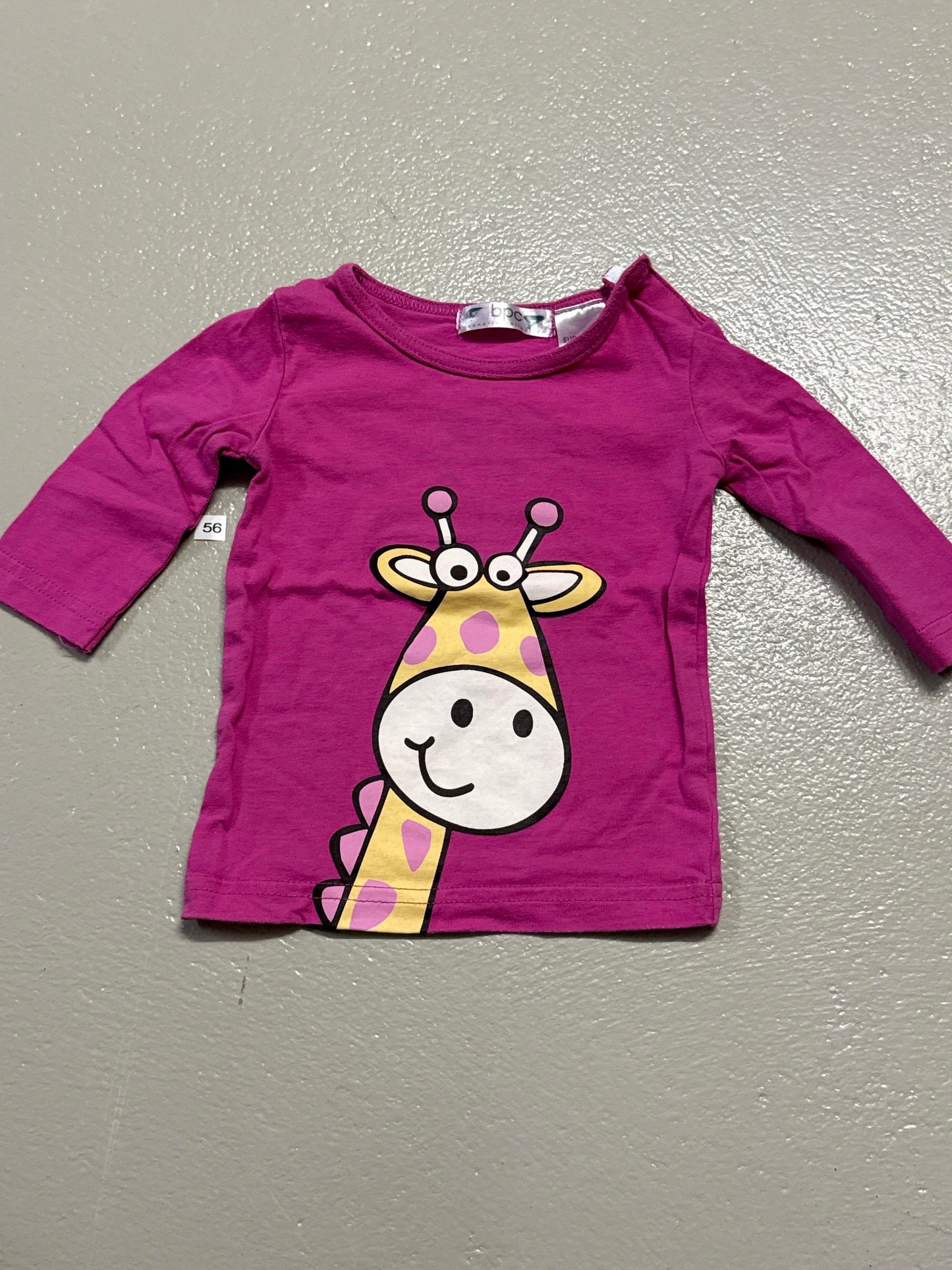 Langarmshirt mit Giraffe - Gr. 56