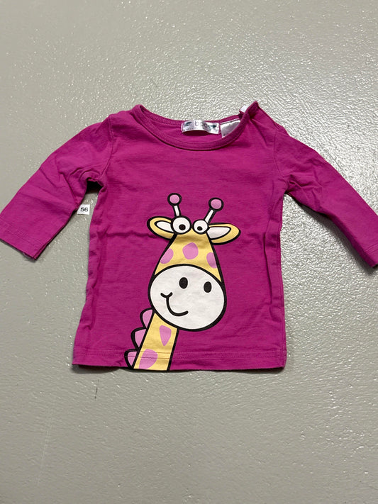 Langarmshirt mit Giraffe - Gr. 56