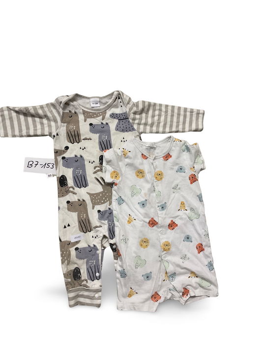 2er Bundle Strampler mit Tiermotiven - Gr. 86