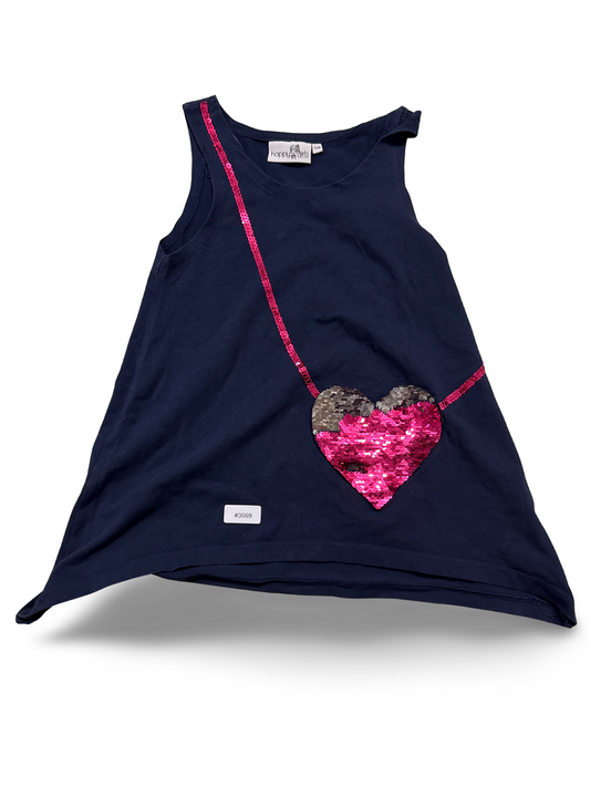 Tank top with reversible sequin heart - size 110