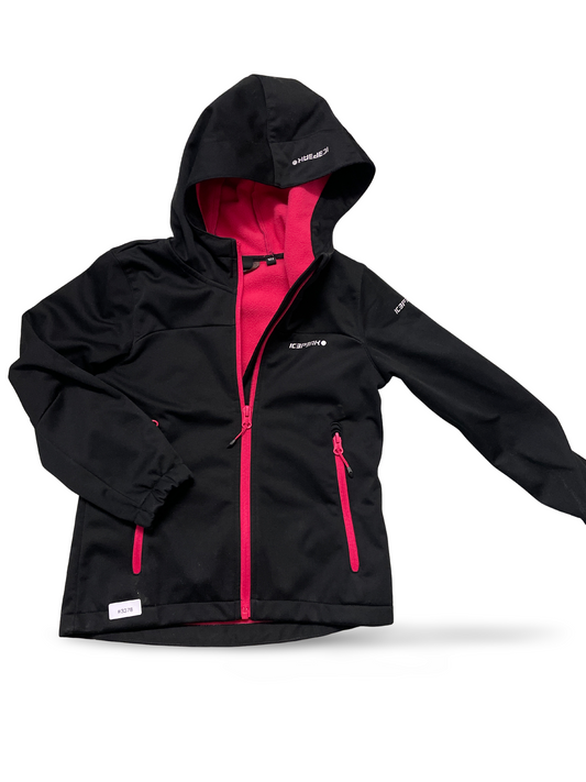 Softshelljacke mit Kapuze schwarz-pink - Gr. 122