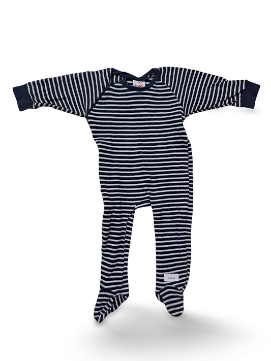 Gestreifter Strampler mit Füssen - Gr. 74