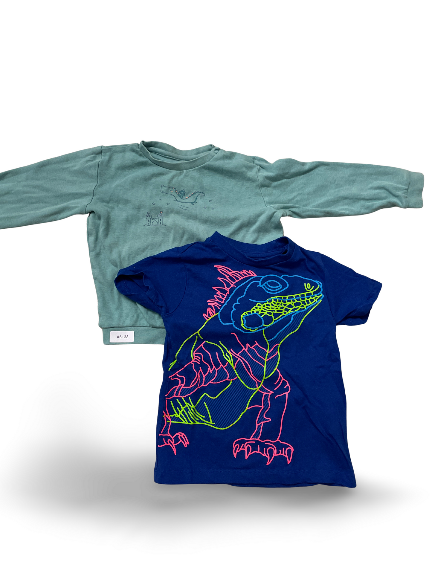 Langarmshirt mint mit Drachendruck - Gr. 2