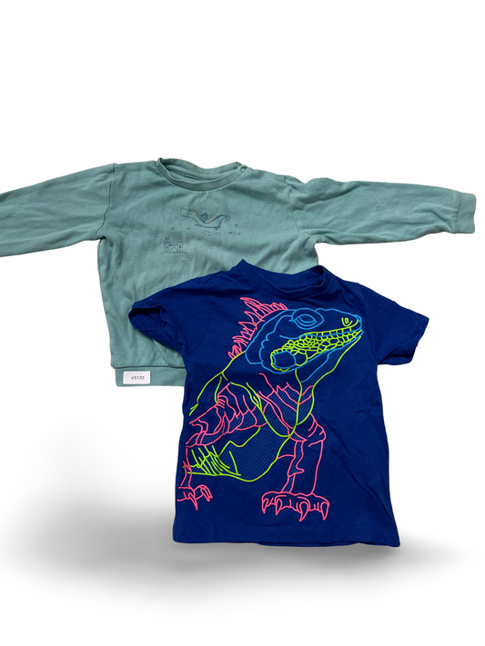 Langarmshirt mint mit Drachendruck - Gr. 2