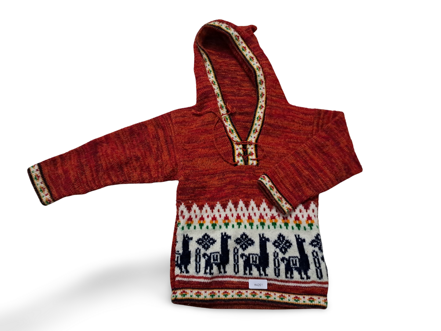 Pull à capuche en maille avec motif lama - Taille 128