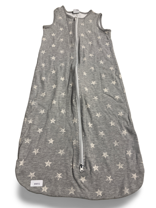 Ärmelloser Babyschlafsack grau mit Sternen - Gr. 86