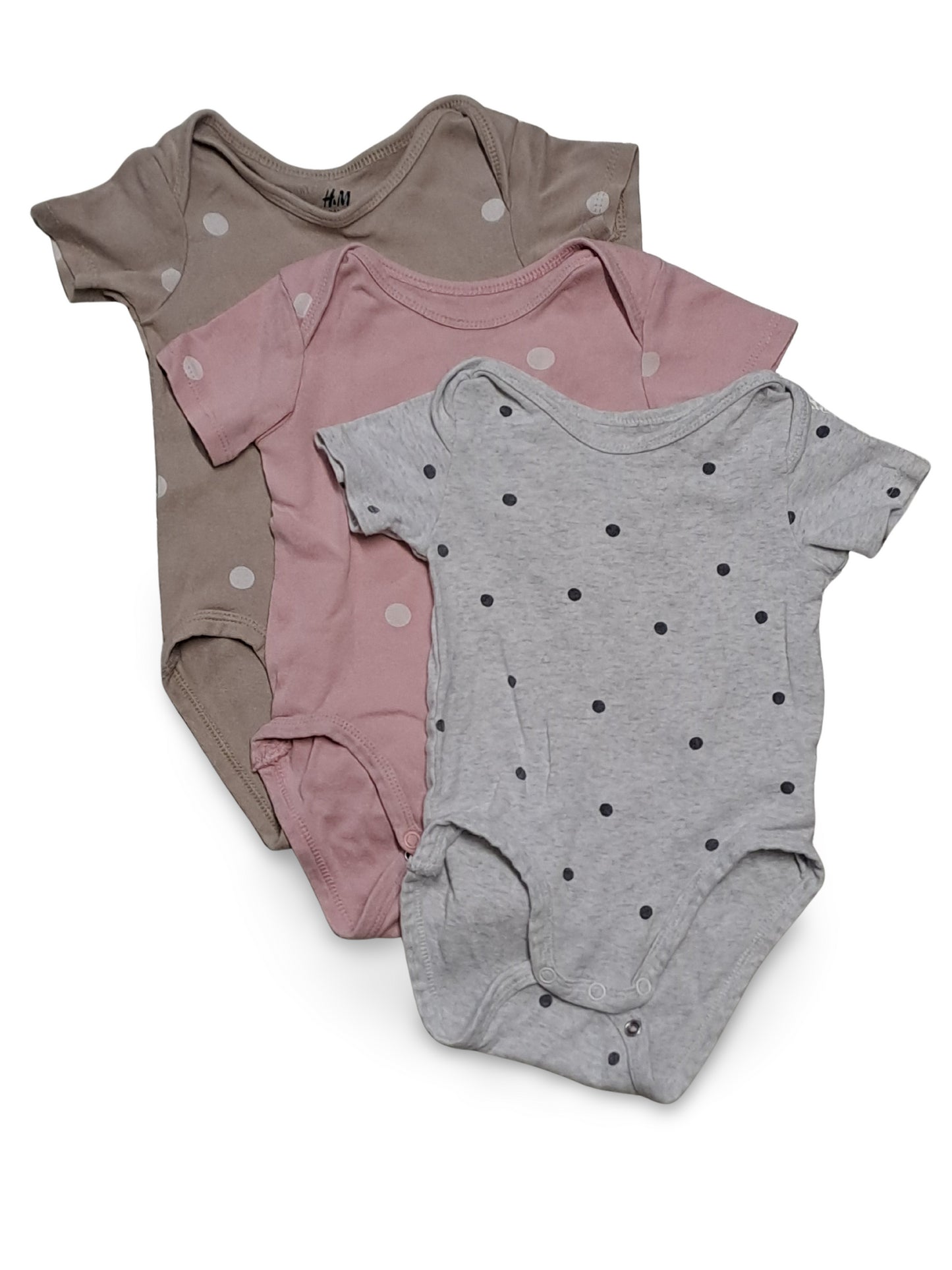 Bundle of 3 - Short bodysuit with dots - size 74