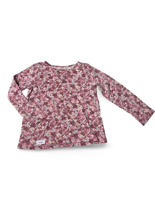 Langarmshirt Blumenmuster Rosa - Gr. 122