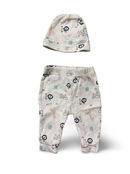 Mütze und Leggings mit Tierprint - Gr. 62