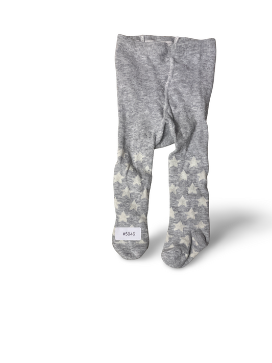 Grau-weisse Strumpfhose mit Sternen - Gr. 56