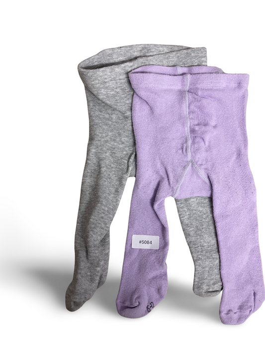 2er Bundle Strumpfhosen grau und lila - Gr. 62