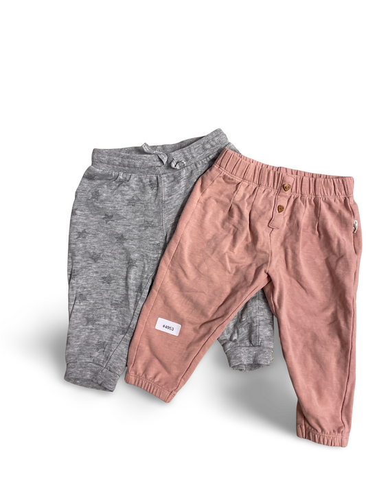 2er Bundle Jogginghosen Grau und Rosa - Gr. 74