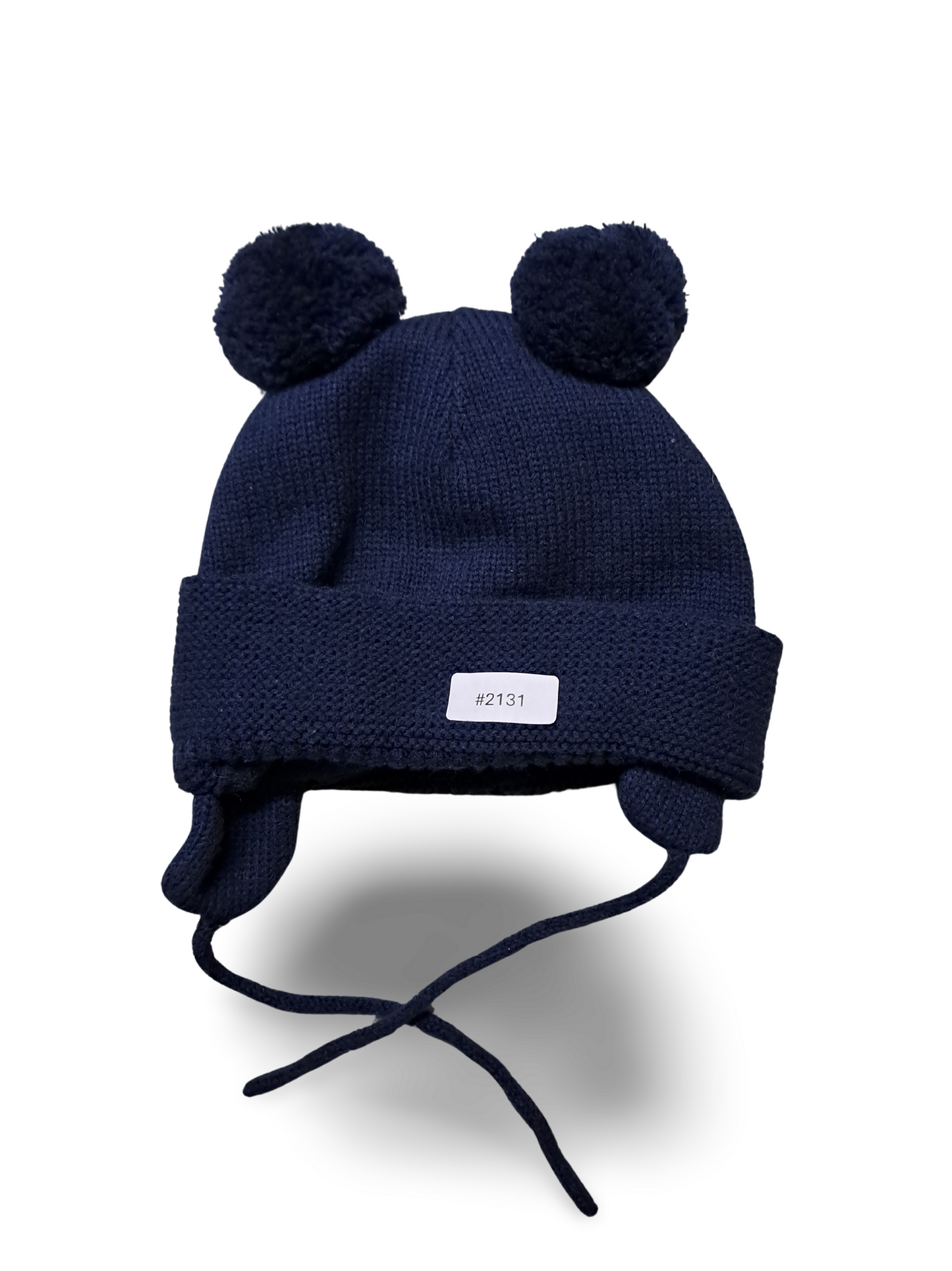 Mütze mit Ohrenklappen und Bommel - Gr. 86