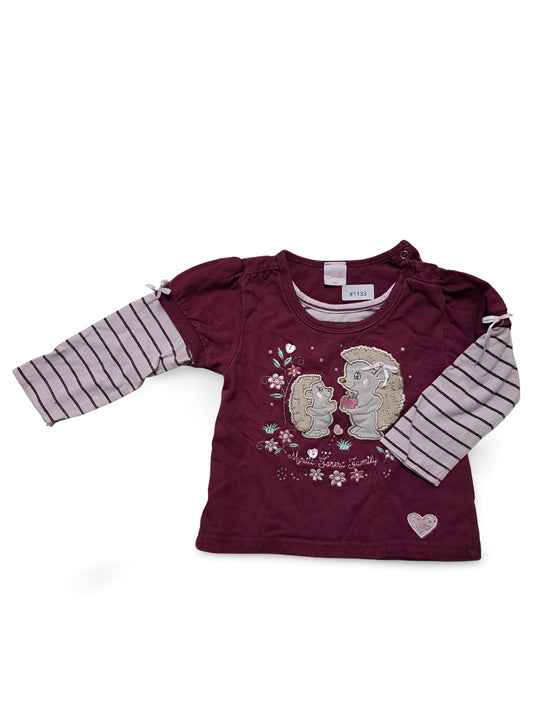 Langarmshirt mit Tiermotiv - Gr. 86