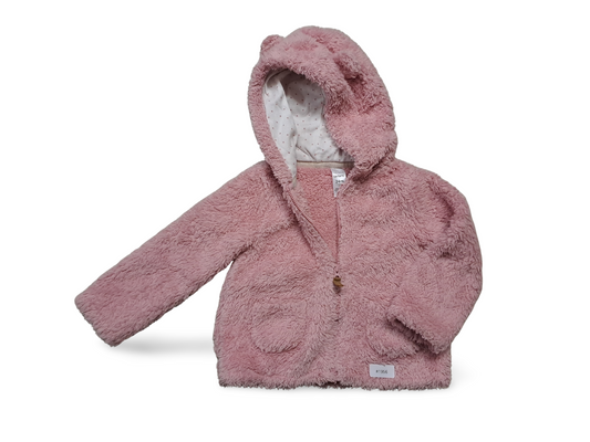 Rosa Kapuzenjacke mit Ohren - Gr. 92