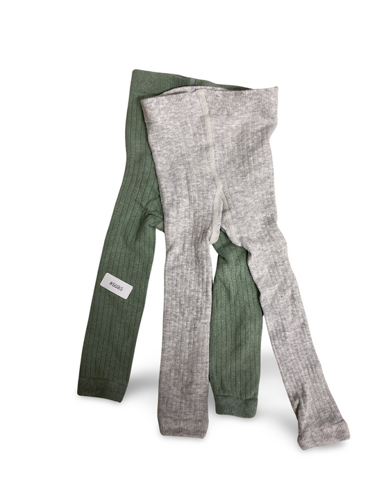 2er Bundle Strumpfhosen Grün & Grau - Gr. 62