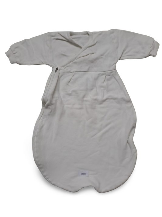 Weisser Babyschlafsack mit Ärmeln - Gr. 56