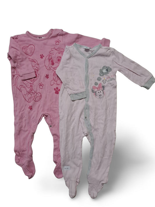 2er Bundle Strampler Rosa bedruckt - Gr. 80
