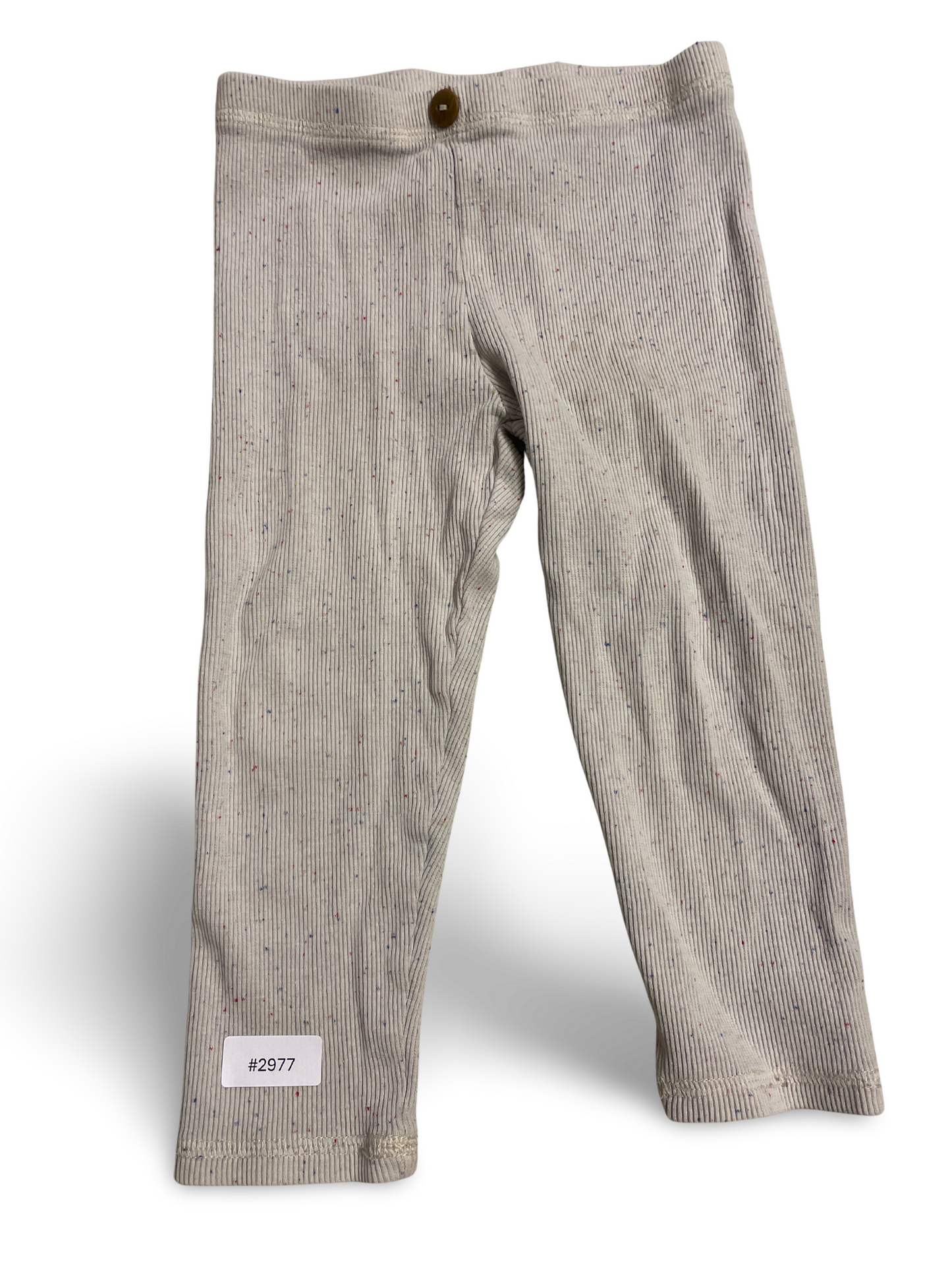 Gerippte Leggings mit Zierknopf - Gr. 86