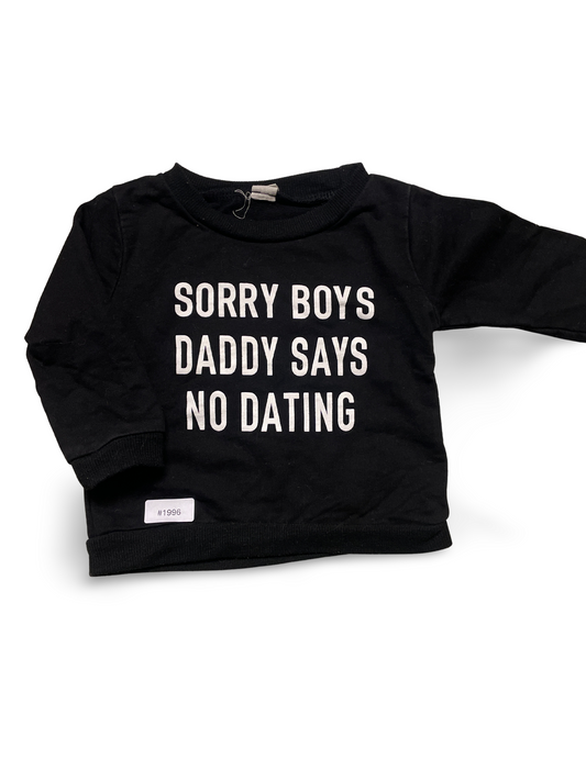 Schwarzes Sweatshirt mit Slogan - Gr. 86