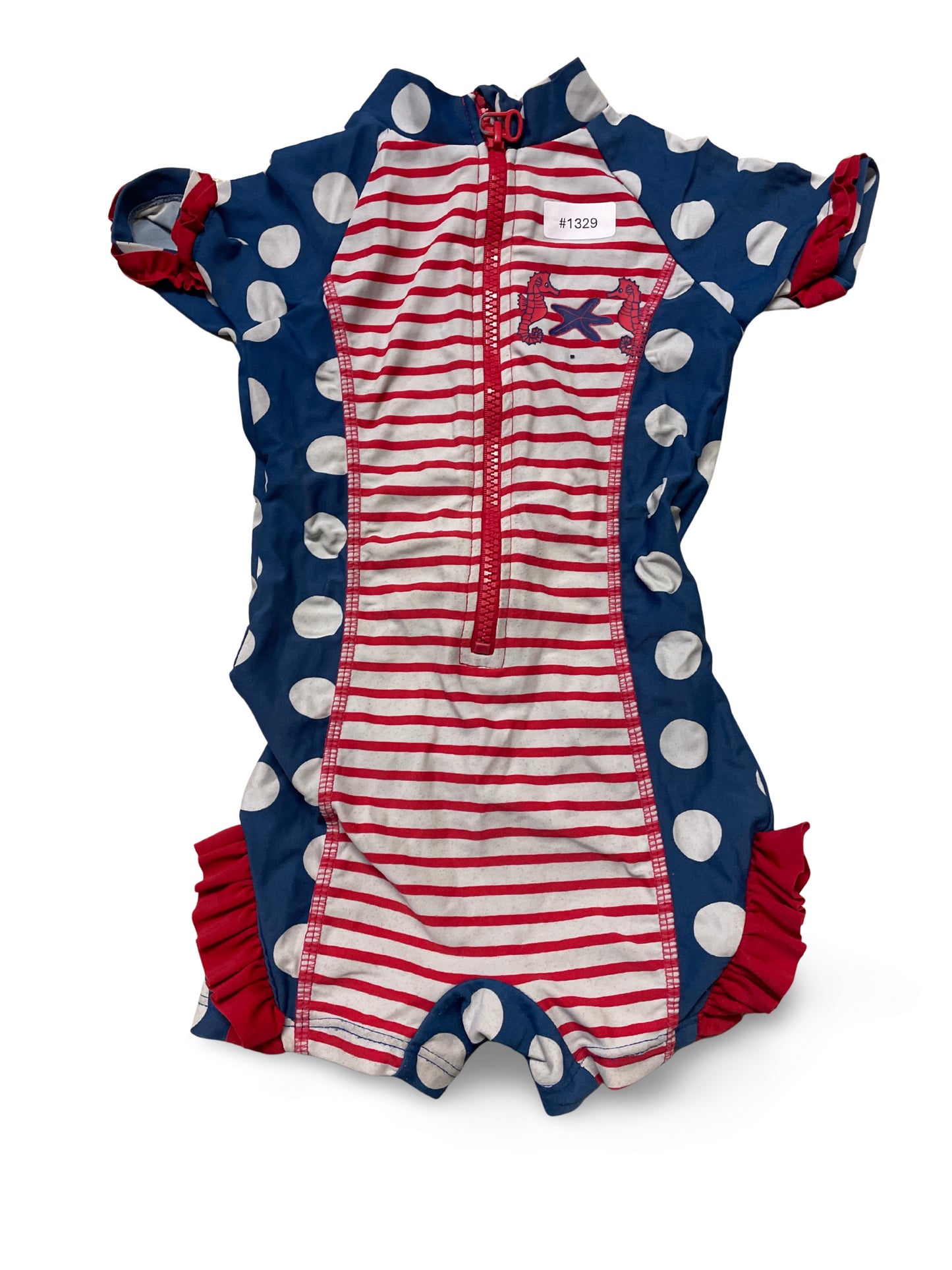 Einteiler mit Punkten und Streifen - Gr. 74