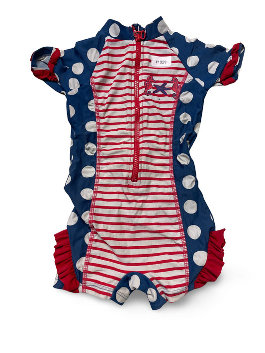 Einteiler mit Punkten und Streifen - Gr. 74