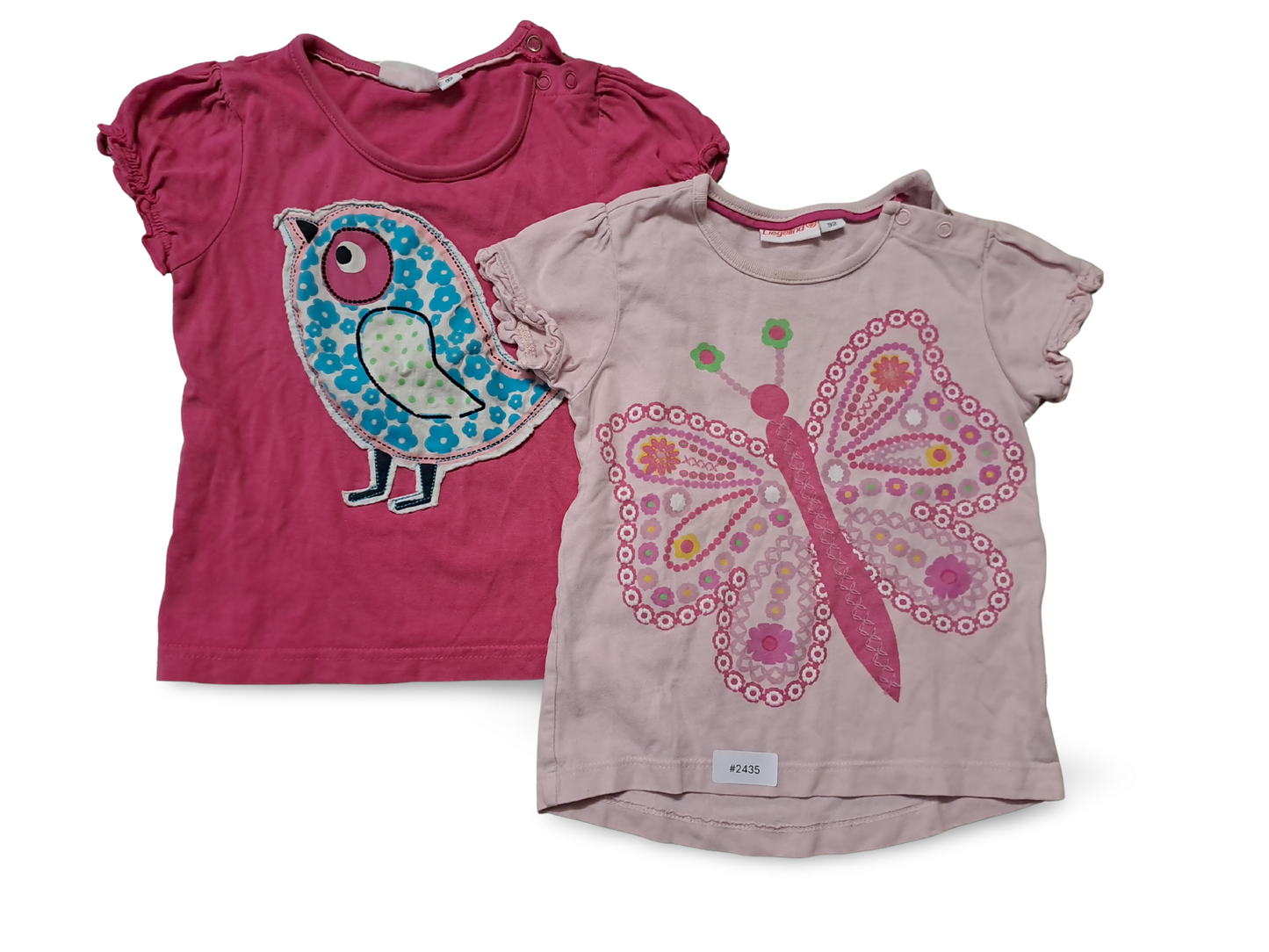 2er Bundle T-Shirts mit Vogel und Schmetterling - Gr. 92
