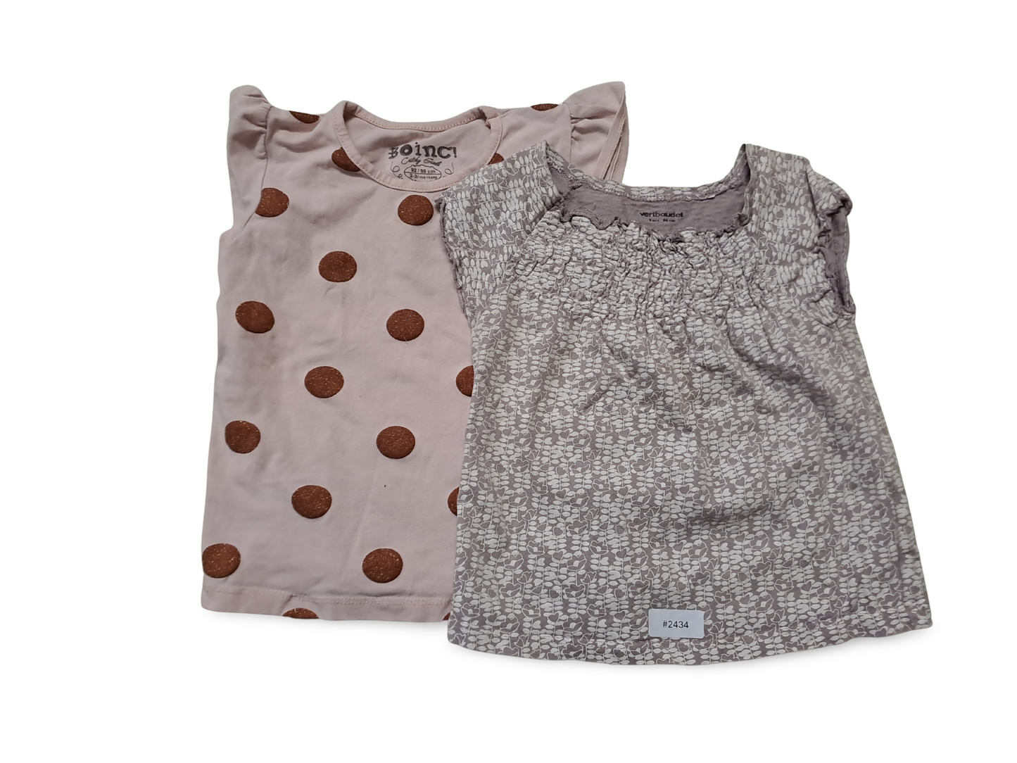 2er Bundle Tops Rosa gepunktet und geblümt - Gr. 92