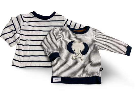 2er Bundle Langarmshirts gestreift - Gr. 68