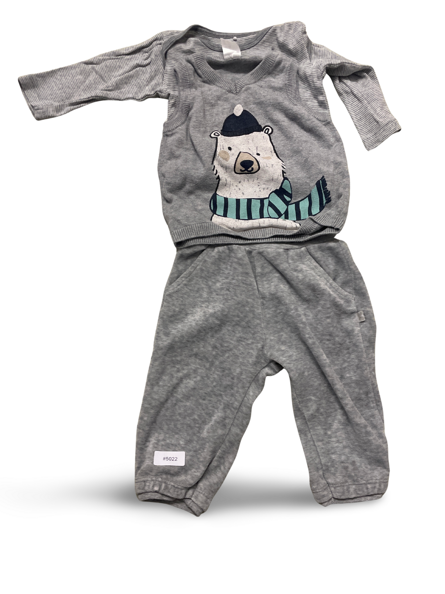 Zweiteiliges Set Langarmshirt und Jogginghose mit Bärmotiv - Gr. 68