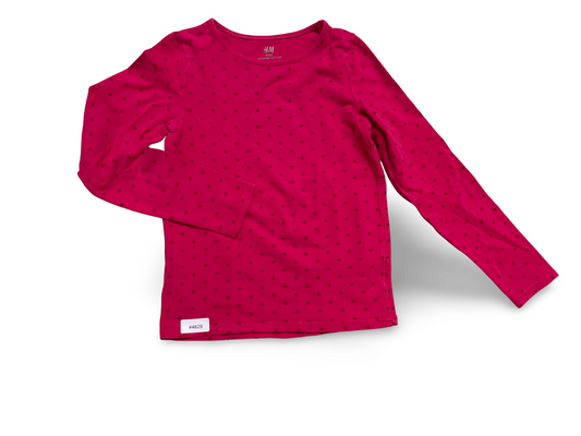 Langarmshirt Pink gepunktet - Gr. 122