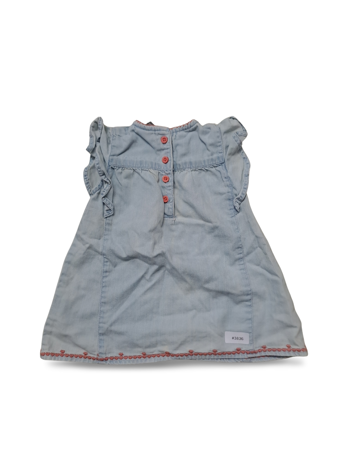 Jeanskleid mit Rüschenärmeln und Knopfleiste - Gr. 74