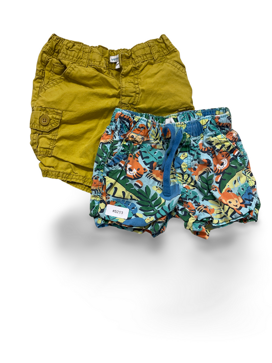 2er Bundle Shorts Dschungelprint und Cargo - Gr. 86