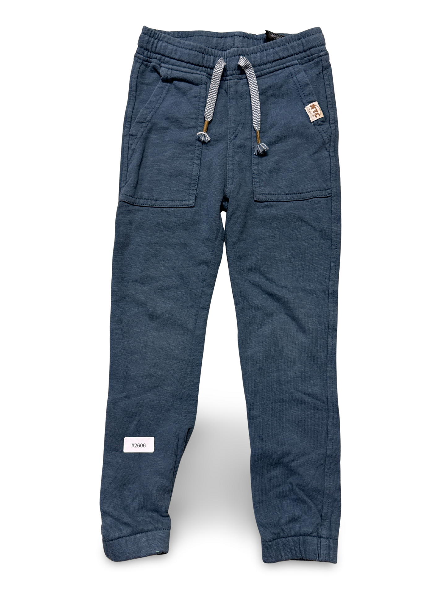 Blaue Sweat-Jogginghose mit Kordel und Taschen - Gr. 122